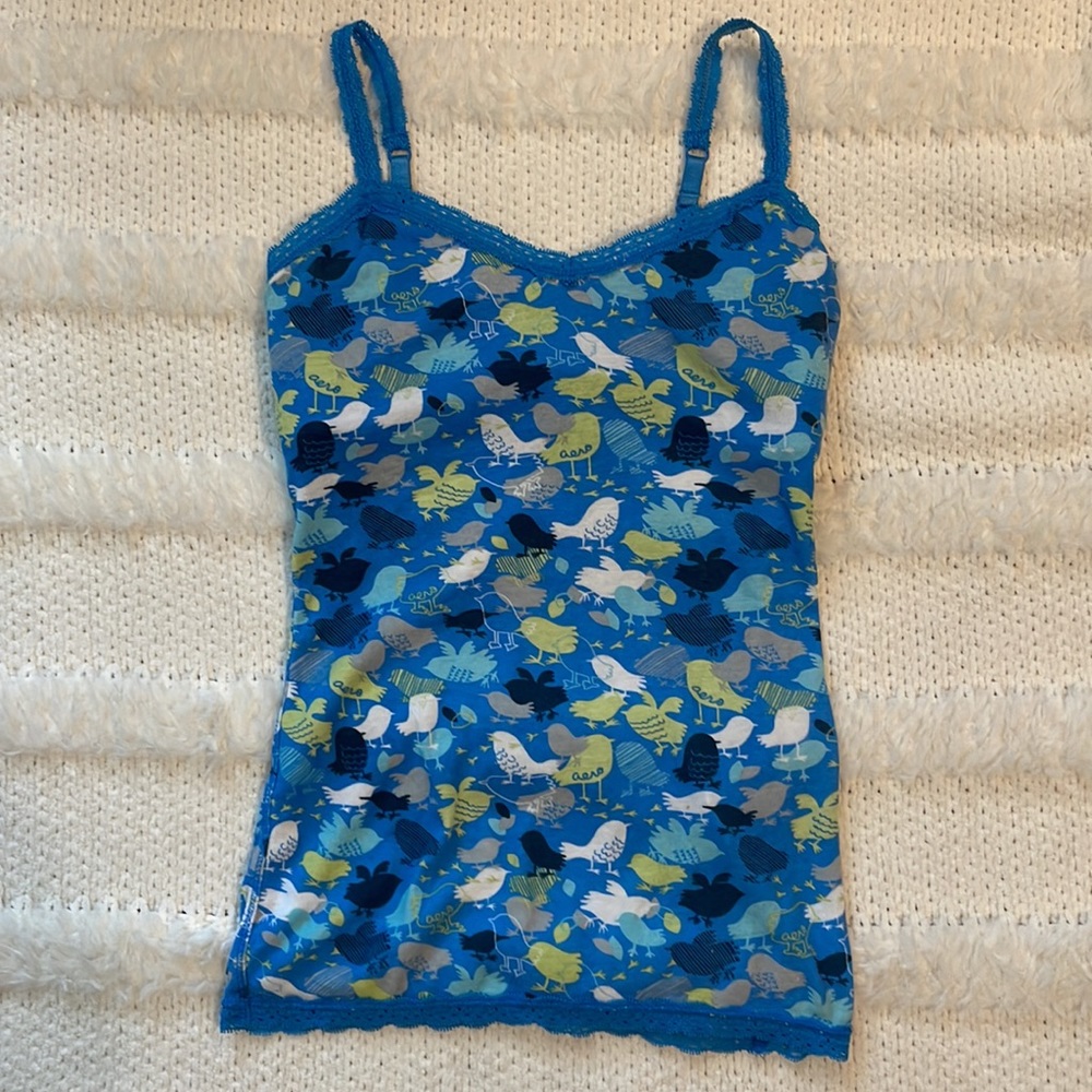 Y2K Aeropostale Camisole Cami shelf bra women’s size S blue Chicks